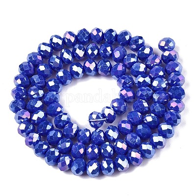 Стеклянные бусины с гальваническим покрытием  EGLA-A044-P6mm-B32-1