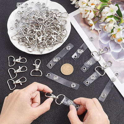 50 шт. железные D-образные кольца с поворотными застежками DIY-OC0011-38-1