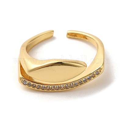 Регулируемые кольца из латунного микропаве из циркония&nbsp;LS-RJEW-K259-01A-G-1