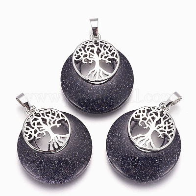 Синтетический синий авантюрин подвески G-F573-C02-1