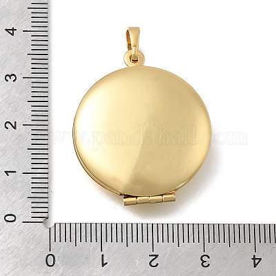 Латунные плоские круглые подвески-медальоны KK-D431-029B-G-1