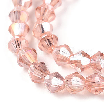 Прозрачные стеклянные бусины гальваническим пряди GLAA-F029-4mm-A15-1