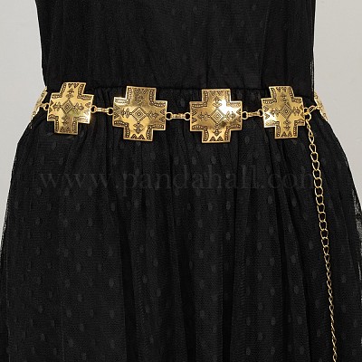 Цепи из сплава тибетского стиля с перекрестными связями для женщин на талию и живот FS-WGDCD99-01-1