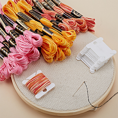 30 моток 3 цвета 6-слойная полиэфирная мулине для вышивания OCOR-GF0003-43B-1