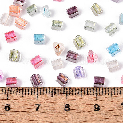 Прозрачные внутри цветные стеклянные бусины SEED-T007-13M-1