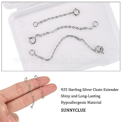 Wholesale SUNNYCLUE 1 Box 925 Sterling Silver Necklace Extender