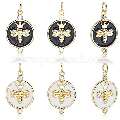 10шт 2 цвета экологически чистые латунные подвески из кубического циркония с микропаве KK-BBC0020-69-1