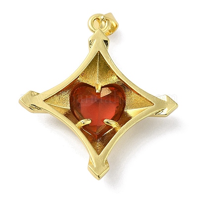 Настоящие 18-каратные позолоченные подвески из латуни с микропаве из кубического циркония KK-F854-14G-1