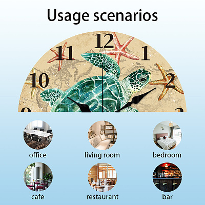 Настенные часы с принтом из мдф HJEW-WH0058-033-1