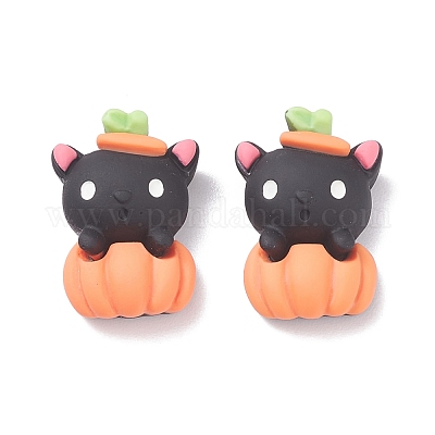 Кабошоны из непрозрачной смолы в виде тыквы RESI-F031-04-1