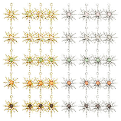 40 шт. 10 подвески из сплава кошачий глаз с покрытием на стойке FIND-GA0003-01-1