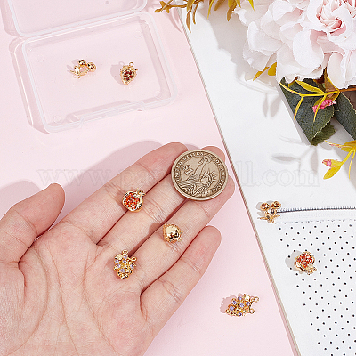 8 шт. 4 стиля латунные подвески с микропаве и кубическим цирконием KK-BC0013-87-1