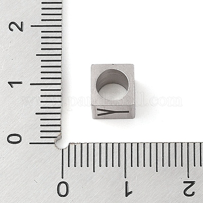 Европейские бусины из нержавеющей стали 201 STAS-M058-01Y-P-1