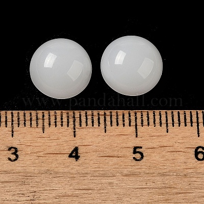 ガラスカボション  天然石風  半円  ホワイト  10x5mm&nbsp;GLAA-B017-07B-01-1