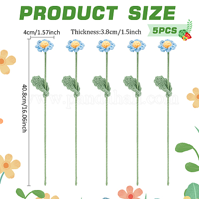 Искусственный цветок из хлопка ручной работы крючком AJEW-WH0009-75A-1