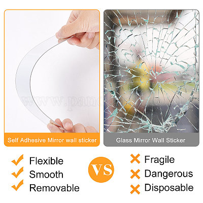Wholesale CRASPIRE 15pcs Acrylic Flexible Mirror Sheets Silver Mirror Tiles  Self Adhesive 2 X 8 Inch Mirror Wall Stickers Non Glass Wall Mounted  Frameless Reflective Mirror for Home Gym Bedroom DIY Craft 