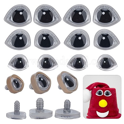 Ojos de seguridad de plástico de tamaño mixto para juguetes Amigurumi,  4,5mm -15mm, a elegir