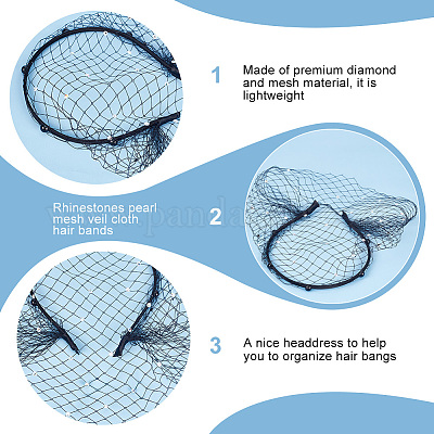 2 шт. 2 стиля свадебной вуали из жемчуга и сетчатой ткани для волос MRMJ-FG0001-16B-1