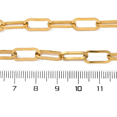 Унисекс вакуумное покрытие pvd нержавеющая сталь 304 цепочка-скрепка ожерелье NJEW-H215-02G-1