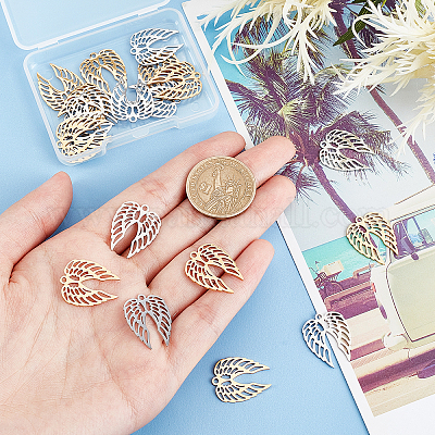 20 шт. подвески из нержавеющей стали 201 двух цветов STAS-DC0010-23-1