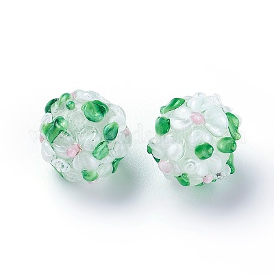Ручной работы ухабистым Шарики Lampwork LAMP-E021-07O-1