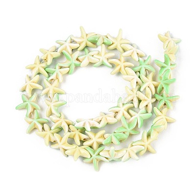 Нити из синтетических бирюзовых бусин G-P507-04T-1