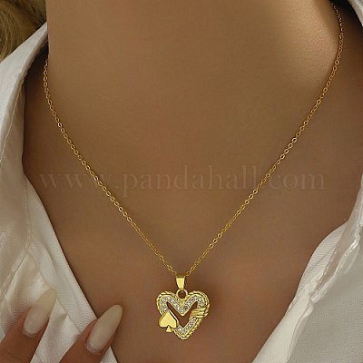 Ожерелье с кулоном из кубического циркония EB4525-2-1