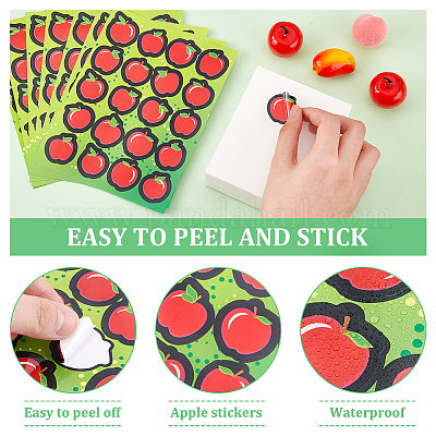 OLYCRAFT 800pcs(40 Sheets) Apples Shape Stickers 1.1 Inch Red Apples  Stickers for Teacher Apple Reward Stickers for Awards Classroom Decor  Notebooks