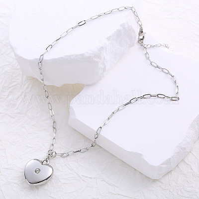 Ожерелья из нержавеющей стали с подвеской в виде сердца из кристаллов и страз для женщин SY8917-1