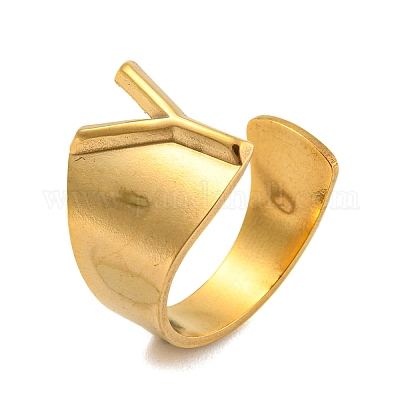 Вакуумное покрытие pvd 201 манжетные кольца из нержавеющей стали RJEW-Z032-01G-Y-1