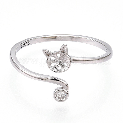 925 стерлинговое серебро с родиевым покрытием STER-T007-128P-1