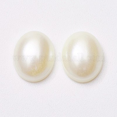 Imitation acrylique cabochons de perles&nbsp;MACR-E007-8x10mm-J02-1