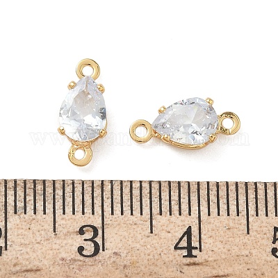Шармы-соединители из латуни с паве из кубического циркония KK-Z136-77G-01-1