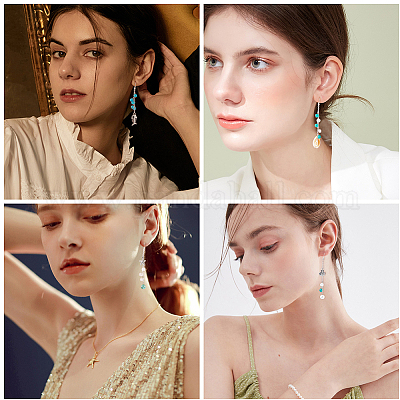 Наборы для самостоятельного изготовления сережек в океанской тематике DIY-SC0012-31-1