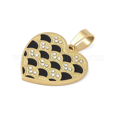 Ионное покрытие (ip) 304 нержавеющая сталь эмаль стразы подвески STAS-Q325-02C-G-1