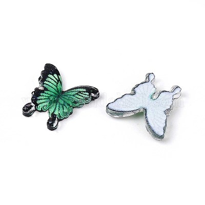 Прозрачные смоляные кабошоны с принтом в виде бабочек CRES-T025-23-1