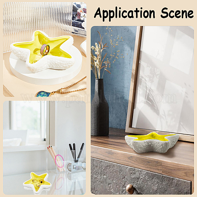 1 шт. керамическая тарелка для украшений в форме морской звезды AJEW-SC0002-96C-1