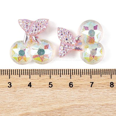 Прозрачные кабошоны из эпоксидной смолы с фруктовой вишней и декодированием CRES-M034-08A-1