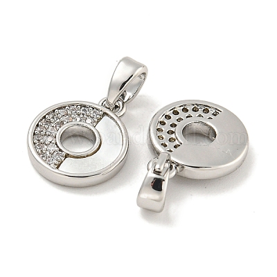 Латунные микропаве прозрачные подвески с фианитом KK-P275-14P-1