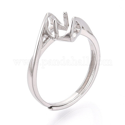 Позолоченное родием 925 стерлинговое серебро помолвочное кольцо-солитер STER-T008-16P-1