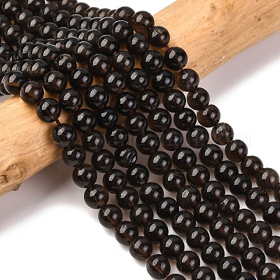 Природные дымчатый кварц бисер пряди круглые G-E329-6mm-38-1