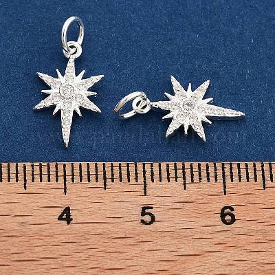 925 серебряная подвеска в виде звезды с микропаве и прыжковыми кольцами в виде прозрачных фианитов STER-K181-06S-1