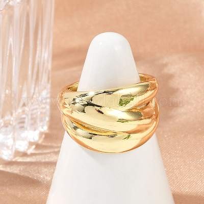 Латунные открытые кольца манжеты RJEW-G343-18G-1