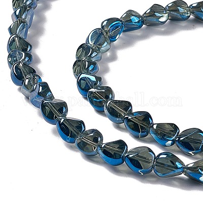 Стеклянные бусины с гальваническим покрытием  EGLA-L038-PL01-1