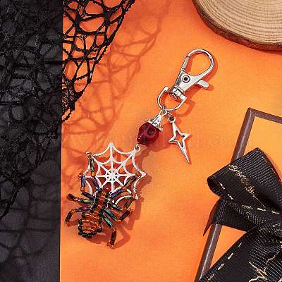 Хэллоуин паук в проволочной обертке HJEW-MZ00071-1
