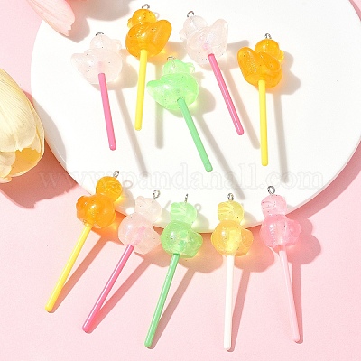 10 шт. большие подвески из светящейся полупрозрачной смолы FIND-FS0002-91B-1