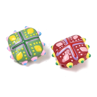 Стеклянные бусины из искусственного нефрита GLAA-L051-03-1