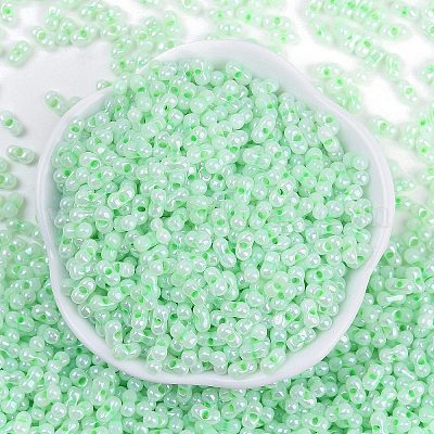 Непрозрачные цвета блестящие стеклянные бусины SEED-K010-04C-1