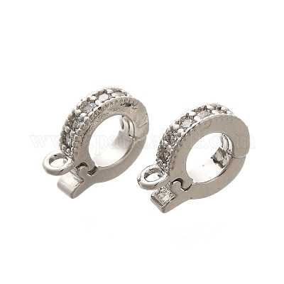 Реечное покрытие латунь микро паве прозрачный кубический цирконий складные застежки KK-H508-02P-1