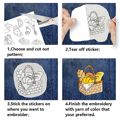 4 лист 11.6x8.2-дюймовых рисунков вышивки палочками и стежками DIY-WH0455-166-1